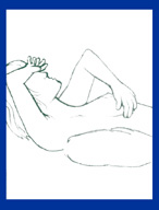 breast self-exam, lying down