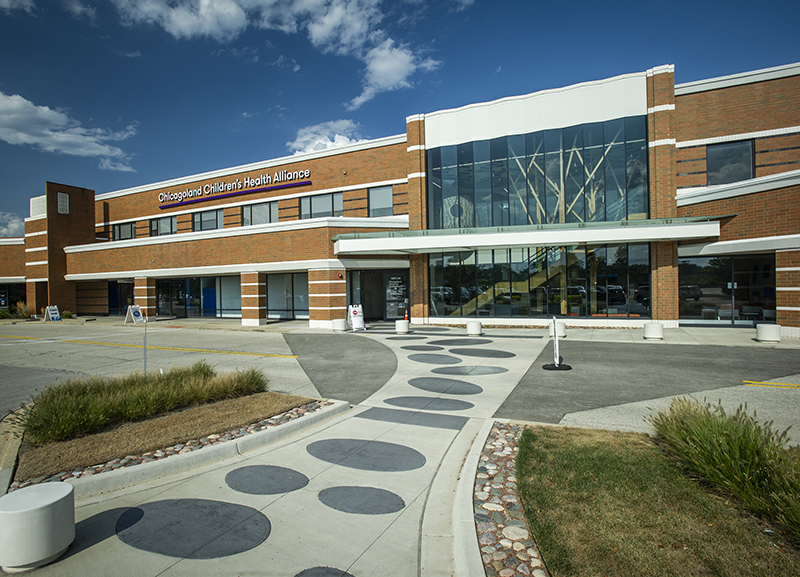 Front view of hospital building