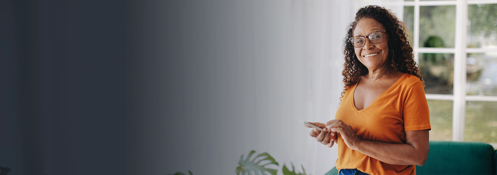 Patient checking lab services on cell phone