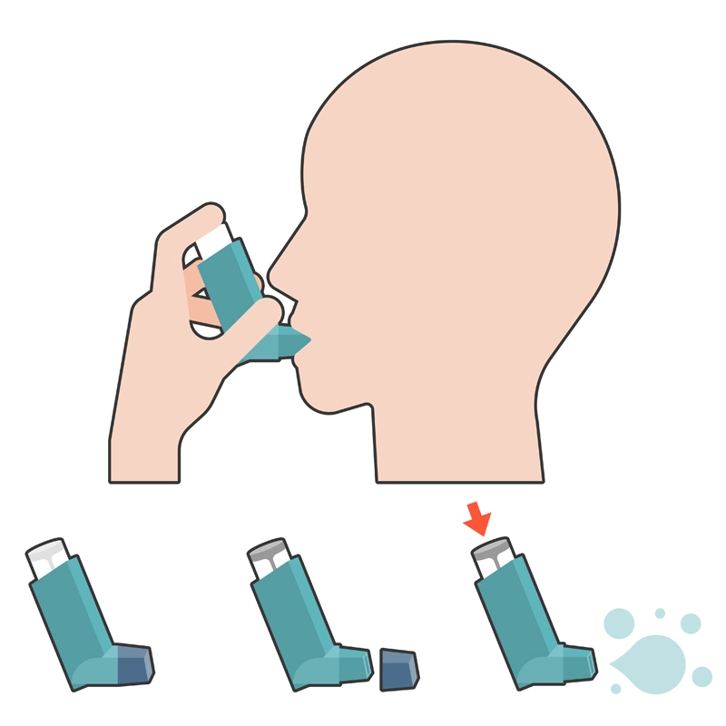 Person using an inhaler for bronchodilator therapy